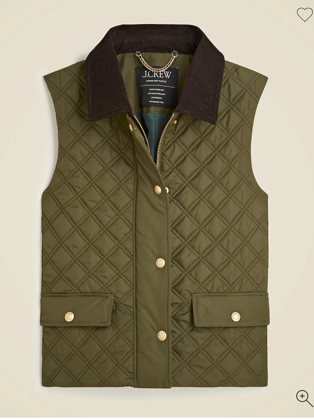 J Crew quilted barn vest